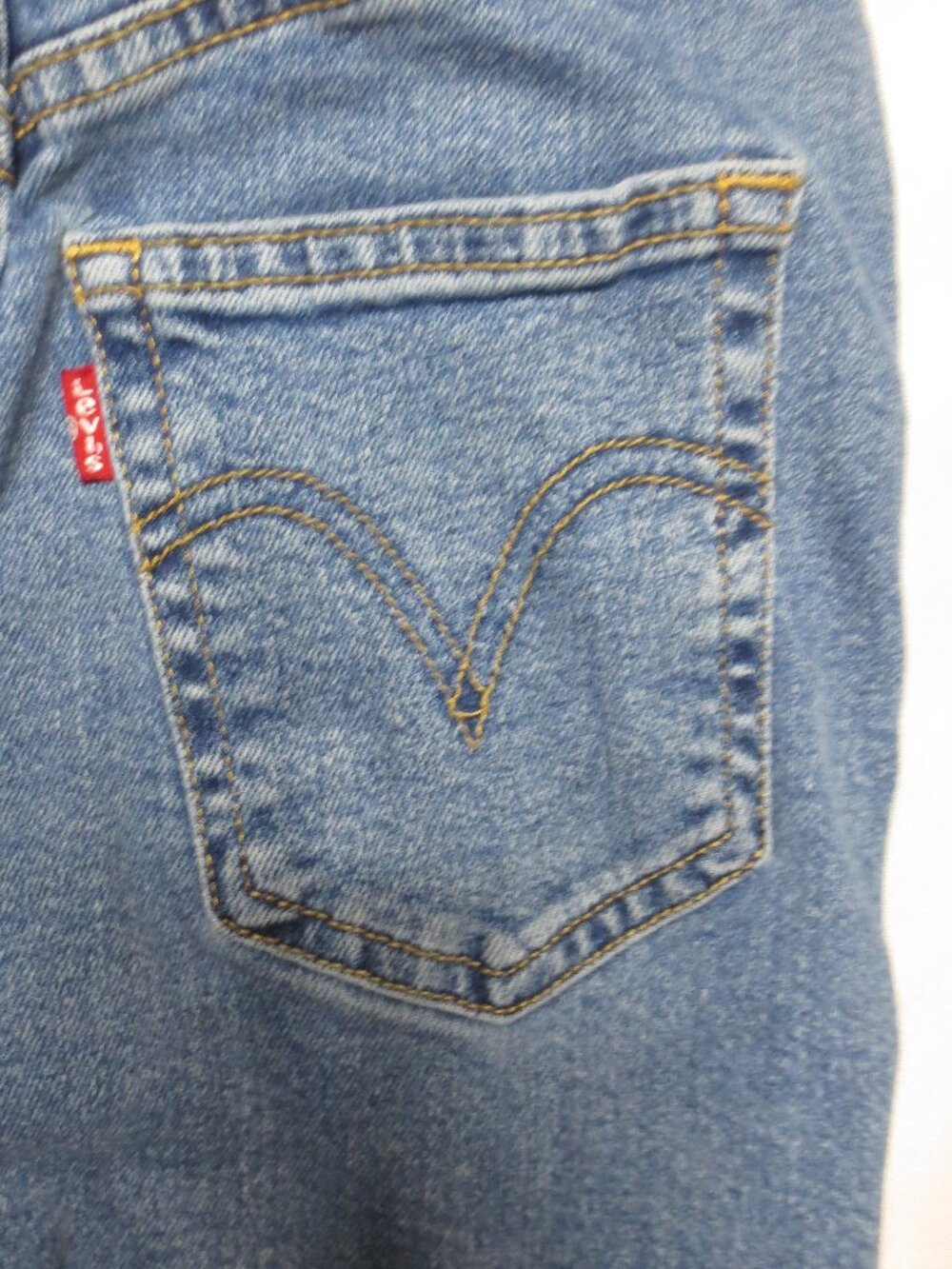 LEVI’S womens JEANS button-fly RIBCAGE straight ANKLE blue DENIM SIZE 24 - Picture 6 of 7